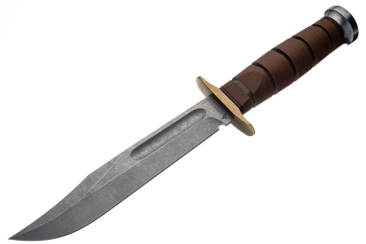 The American Knife Company MK2 with a Natural Canvas Micarta handle, full profile